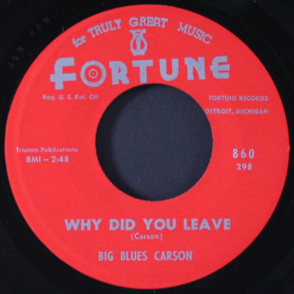 the night you left / why did you leave by BIG BLUES CARSON