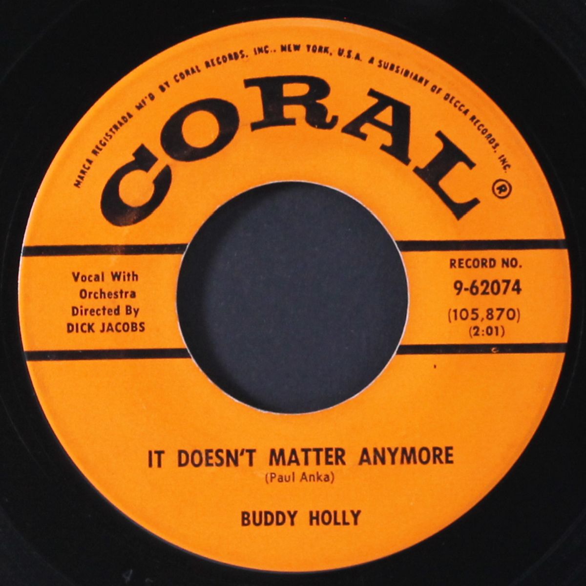 raining in my heart / it doesn't matter anymore by BUDDY HOLLY