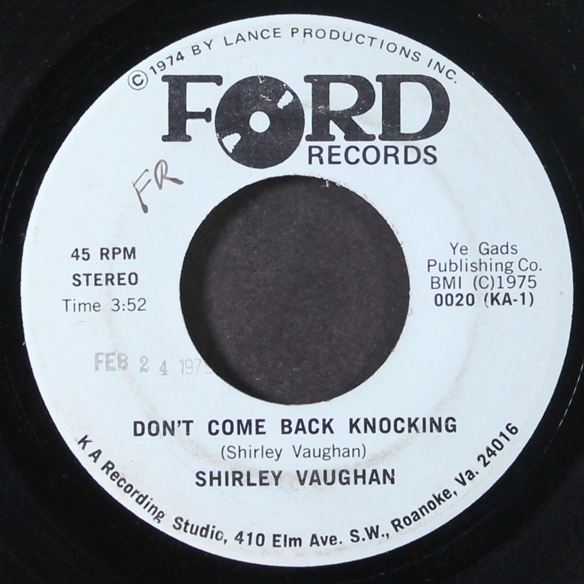 don't come back knocking / he'll have to go by SHIRLEY VAUGHAN