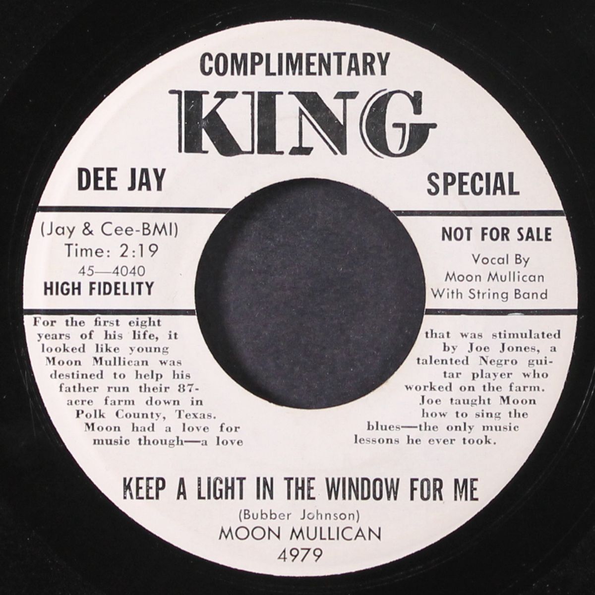 keep a light in the window for me / if you don't want no more of my loving by MOON MULLICAN