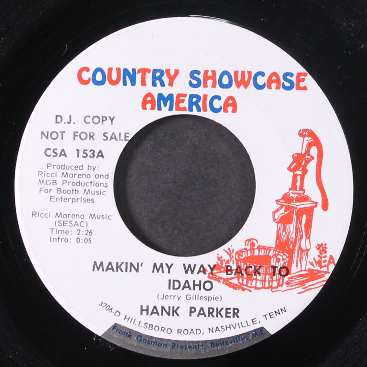 number one / makin' my way back to idaho by HANK PARKER