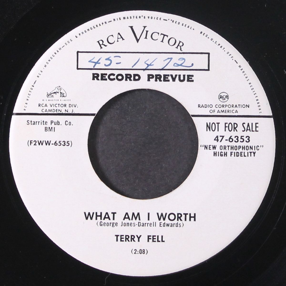 what am i worth / that's the way the big ball bounces by TERRY FELL