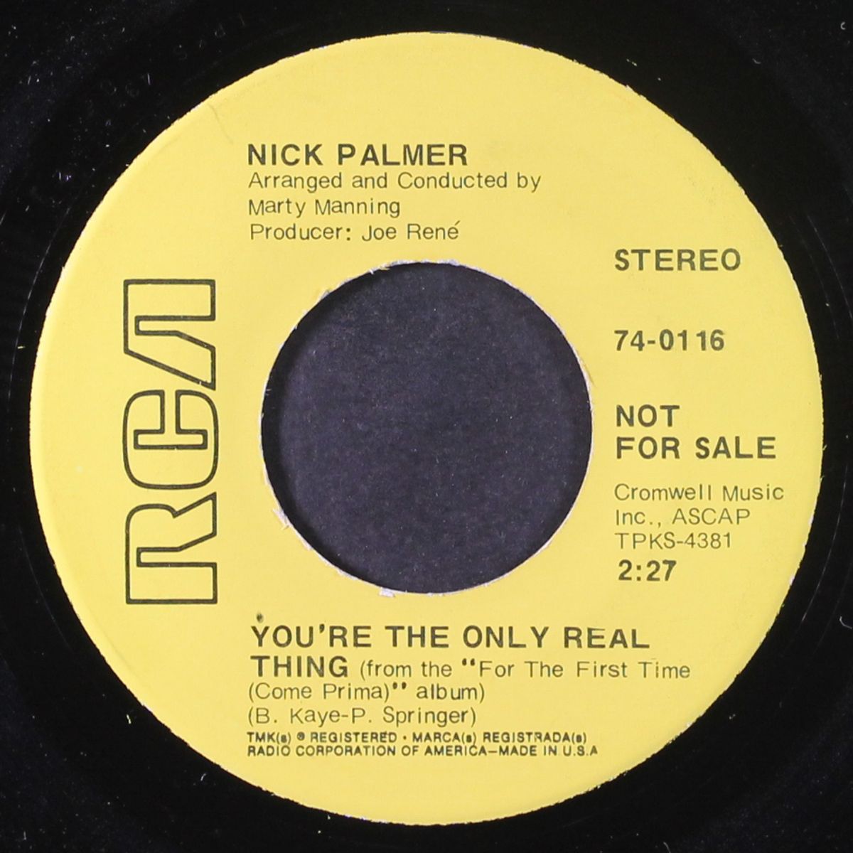hush...not a world to mary / you're the only real thing by NICK PALMER