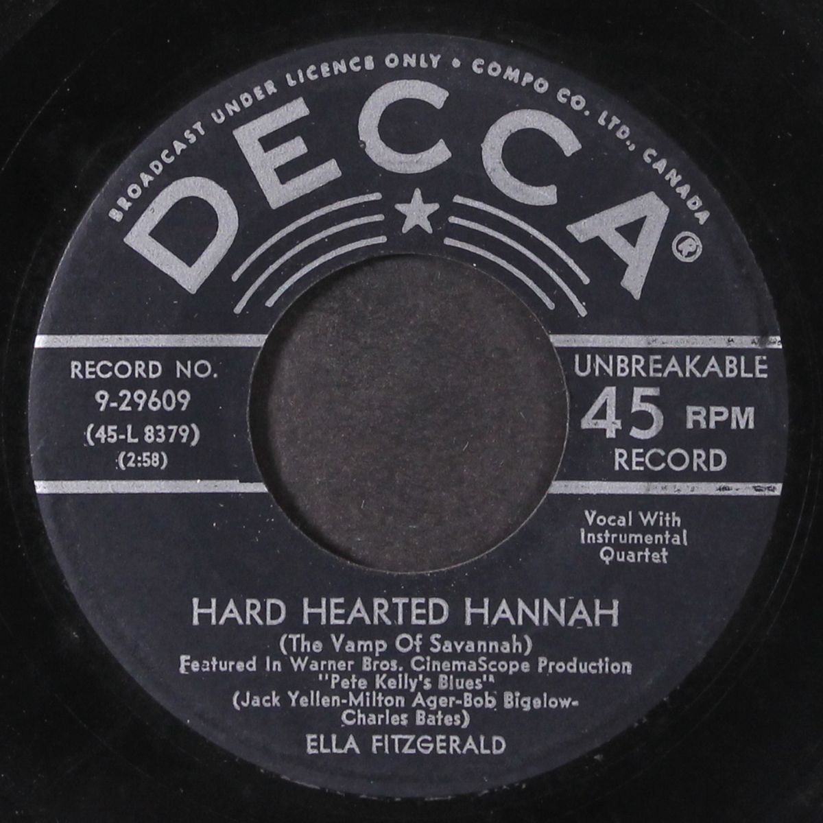 hard hearted hannah / pete kelly's blues by ELLA FITZGERALD