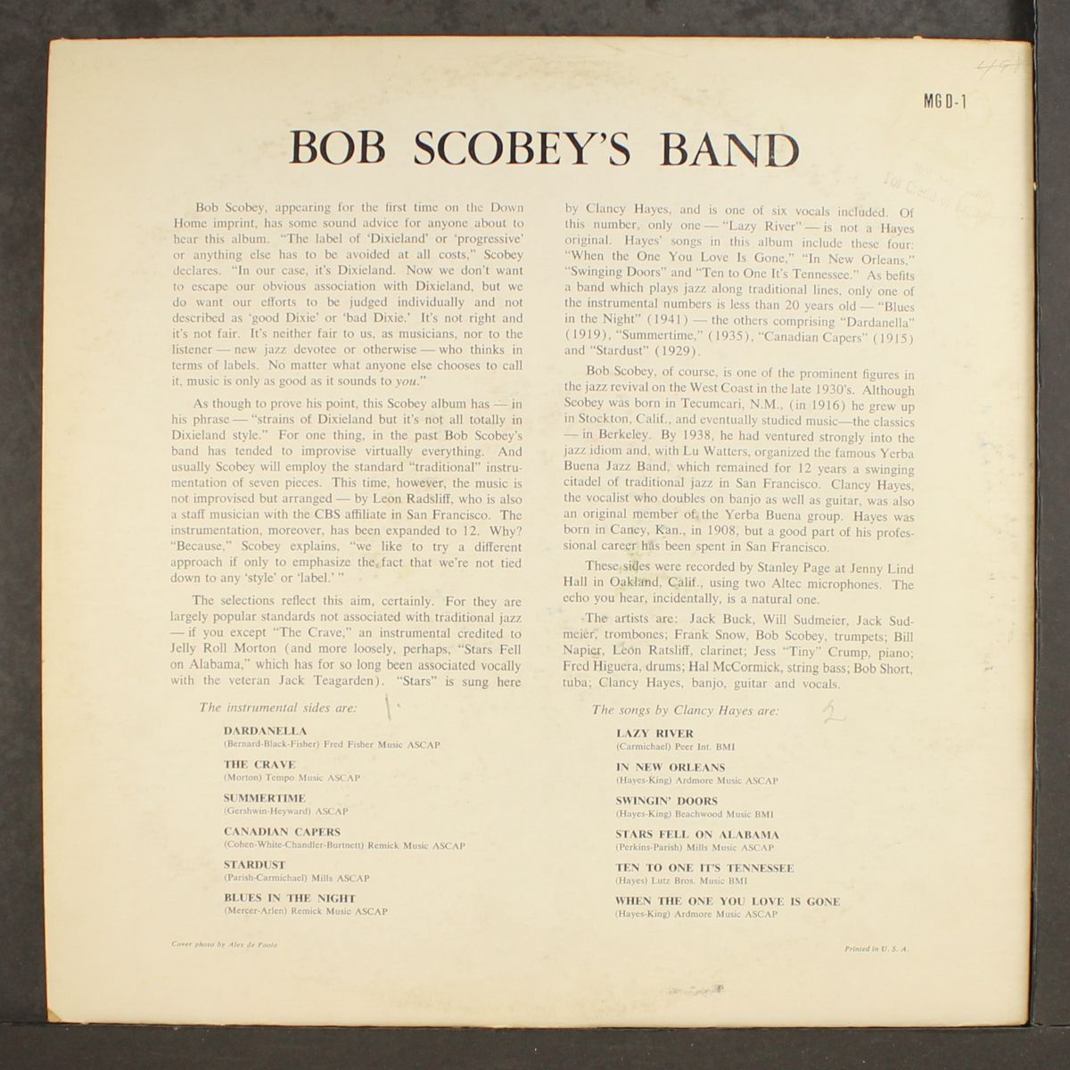 bob scobey's band by BOB SCOBEY