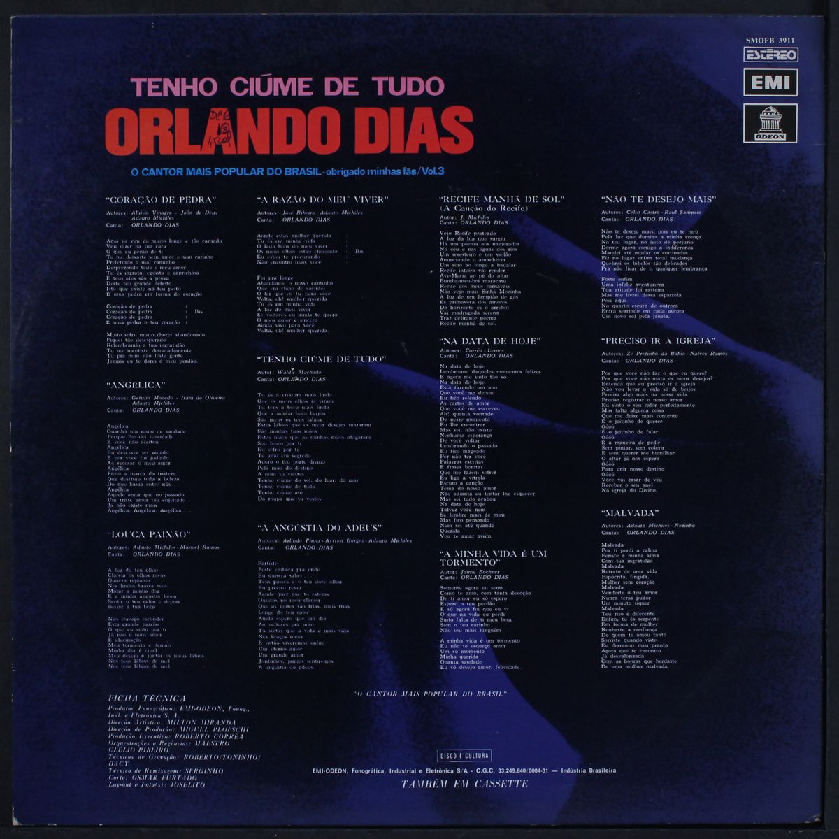 tenho ciume de tudo - o cantor mais popular do brasil by ORLANDO DIAS