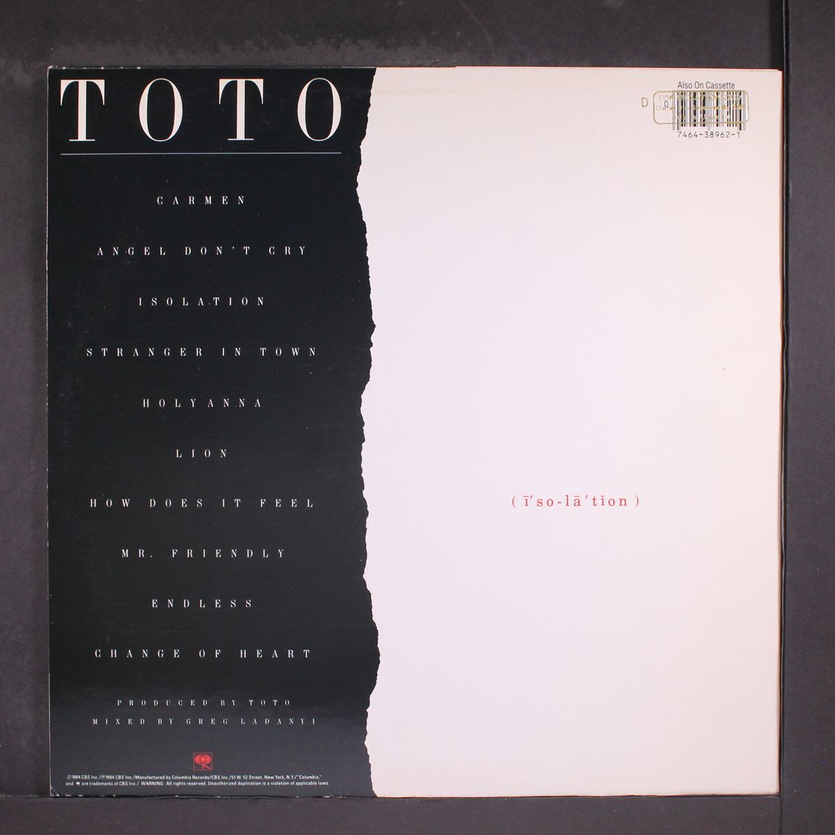 isolation by TOTO