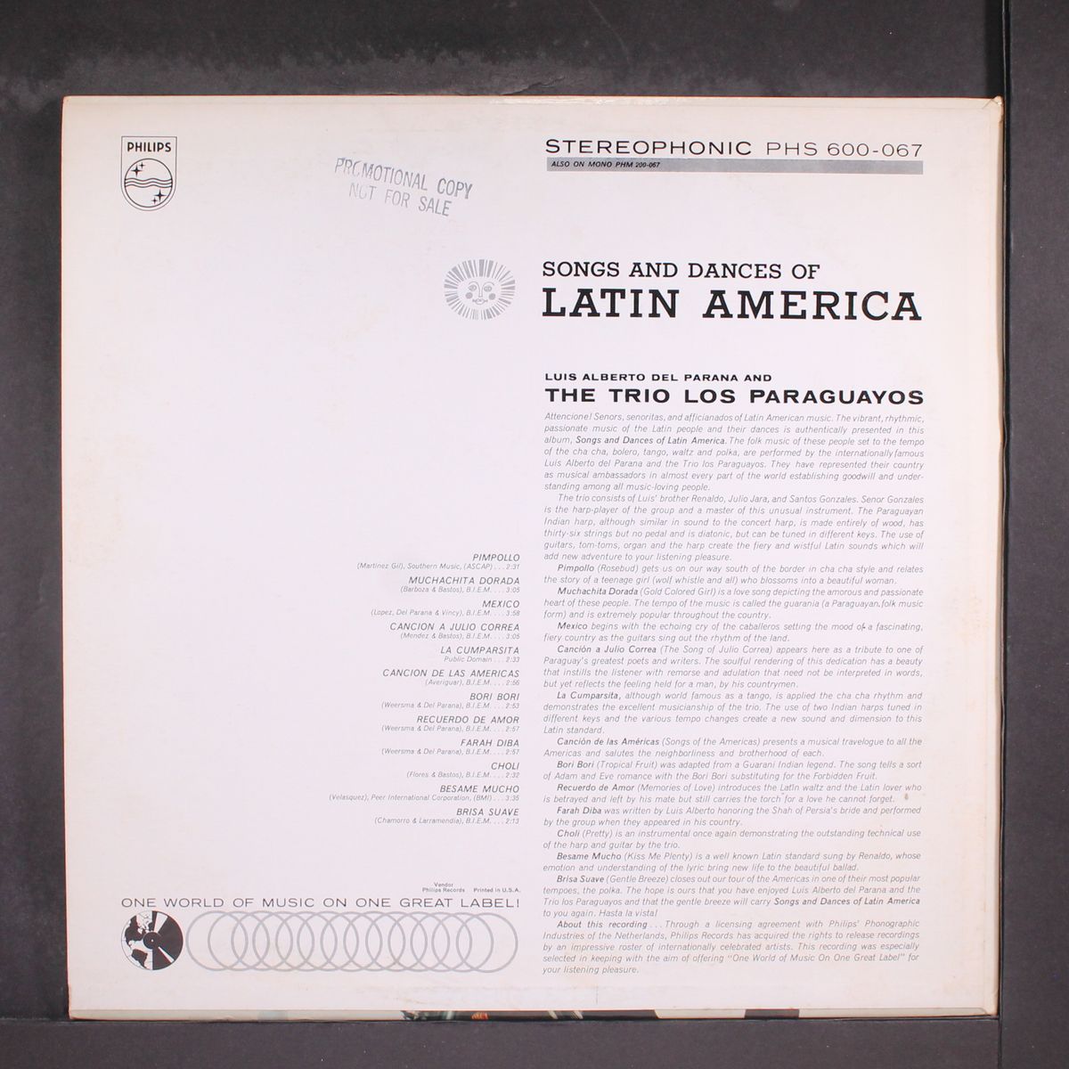 songs & dances of latin america by LUIS ALBERTO & TRIO LOS PARAGUAYOS