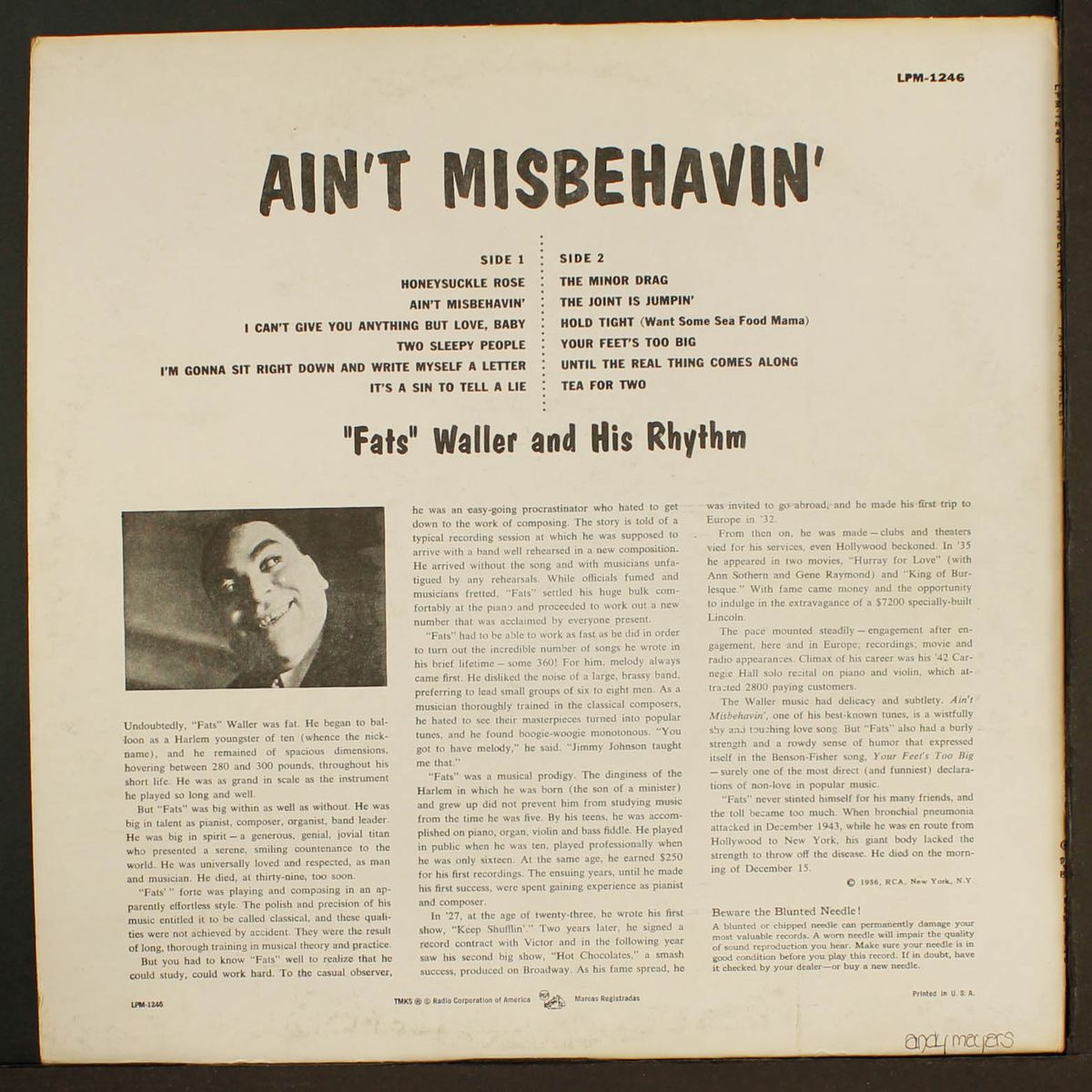 ain't misbehavin' by FATS WALLER