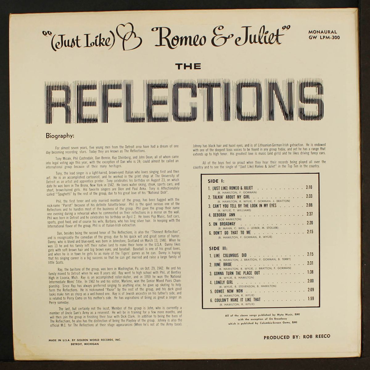 (just like) romeo and juliet by REFLECTIONS