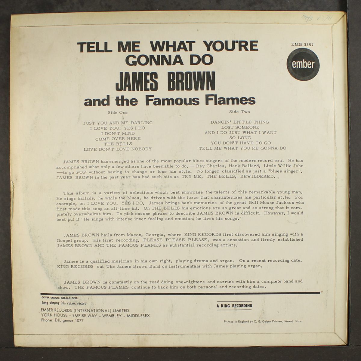tell me what you're gonna do by JAMES BROWN