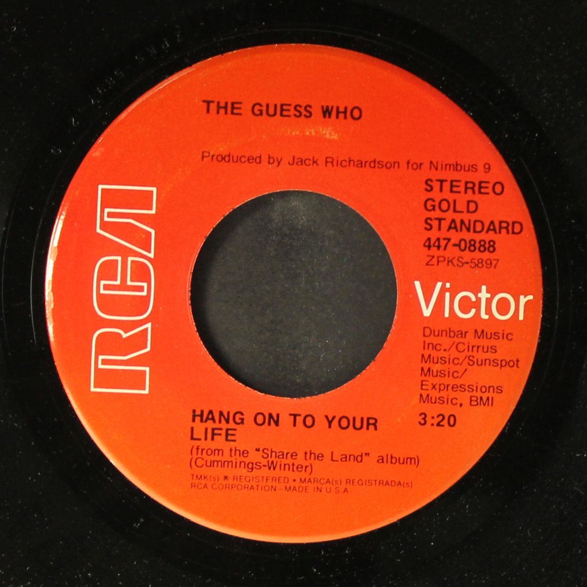 hand me down world / hang on to your life by GUESS WHO