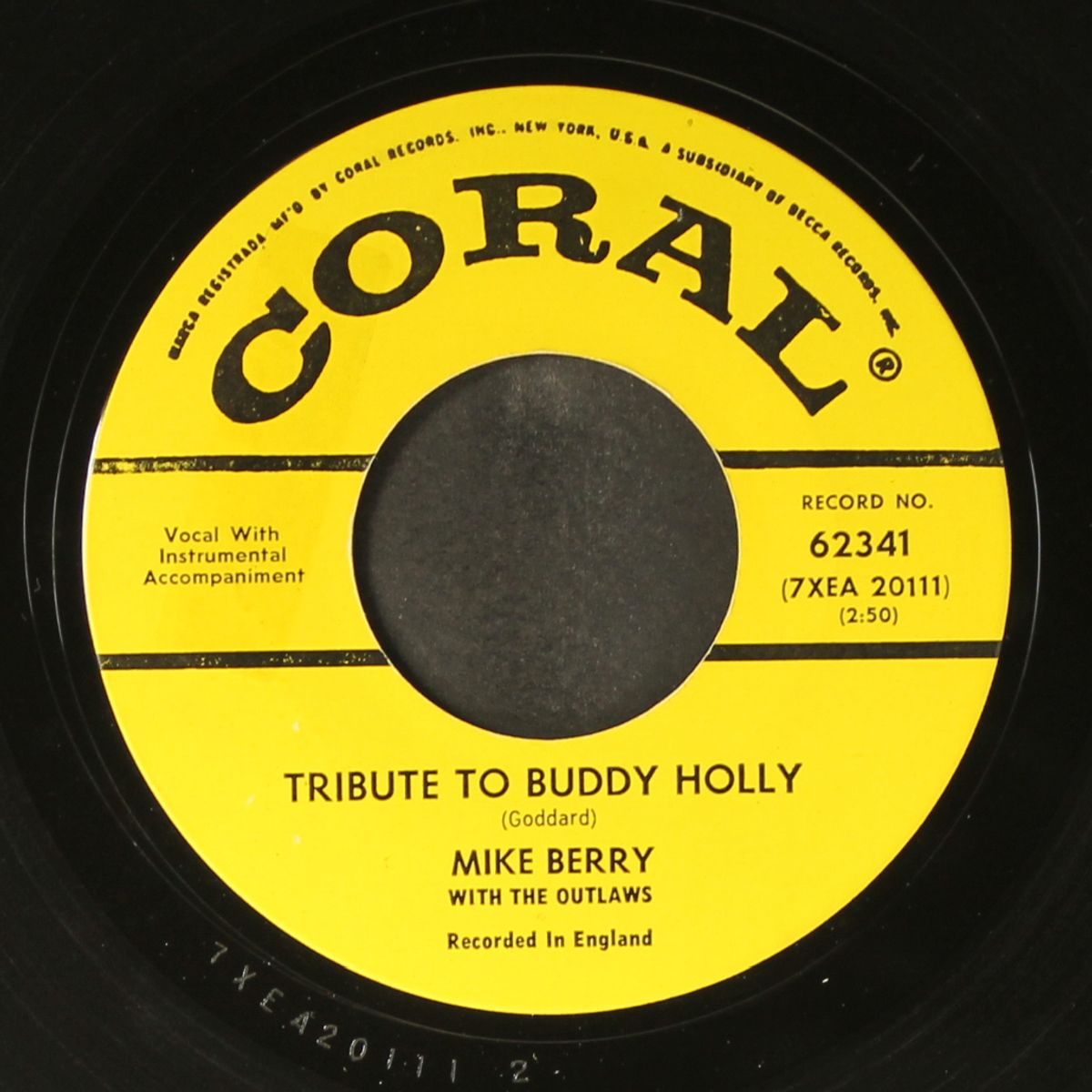tribute to buddy holly / every little kiss by MIKE BERRY & OUTLAWS