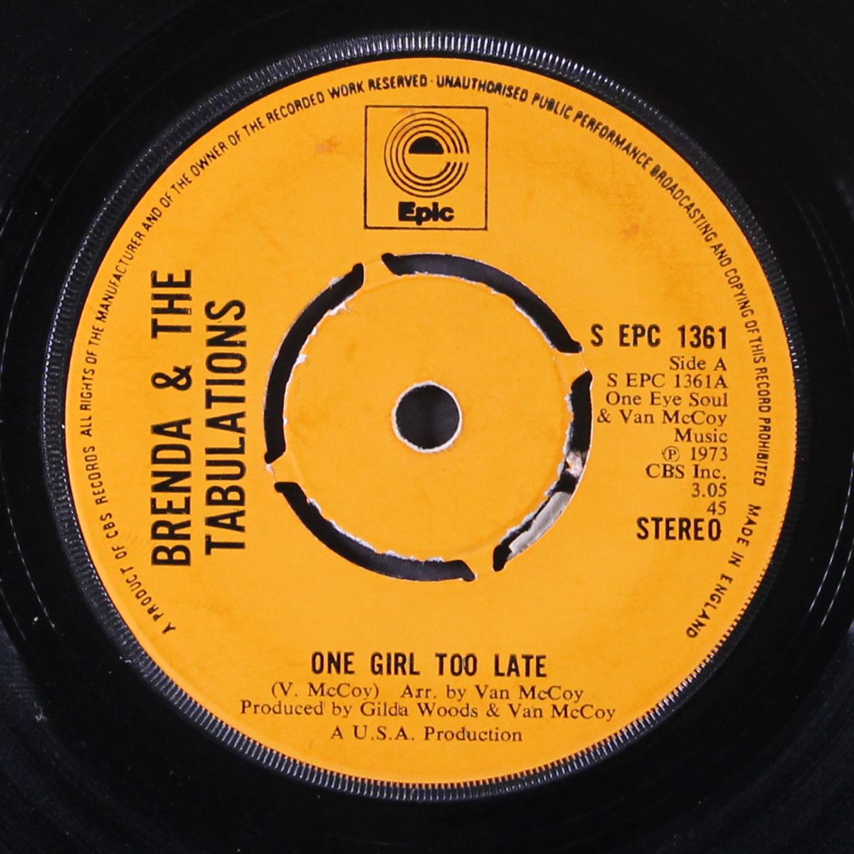 one girl too late / magic of your love by BRENDA & TABULATIONS