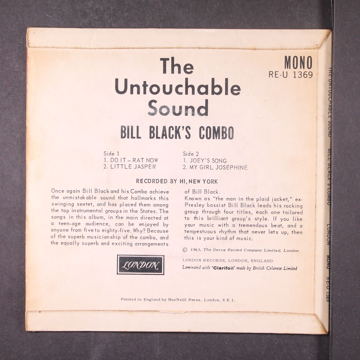 the untouchable sound of by BILL BLACK'S COMBO