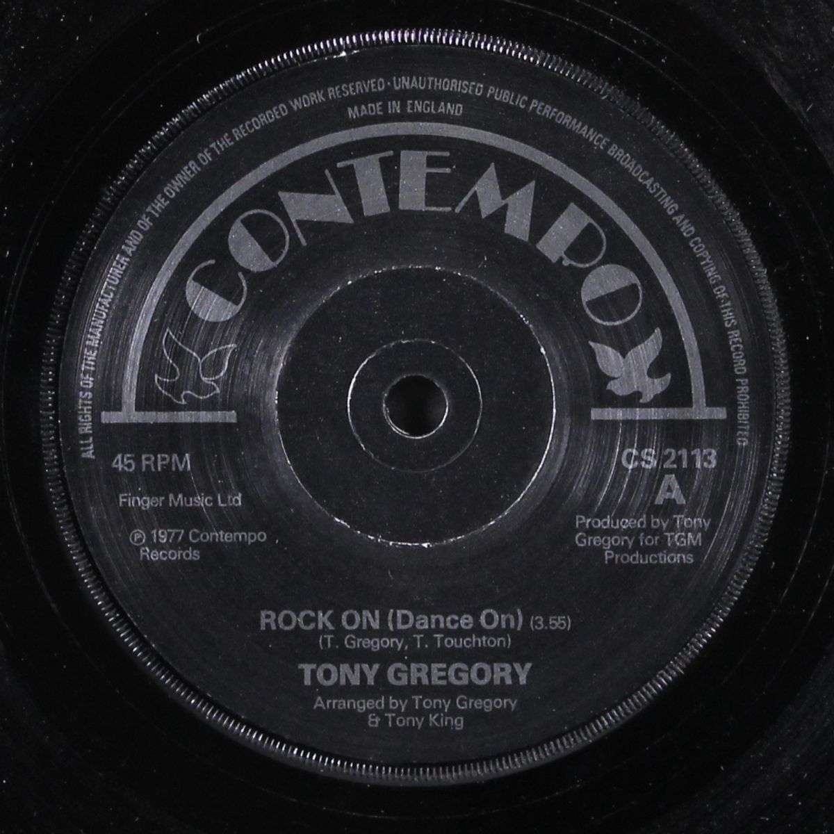 rock on (dance on) / hey sun by TONY GREGORY