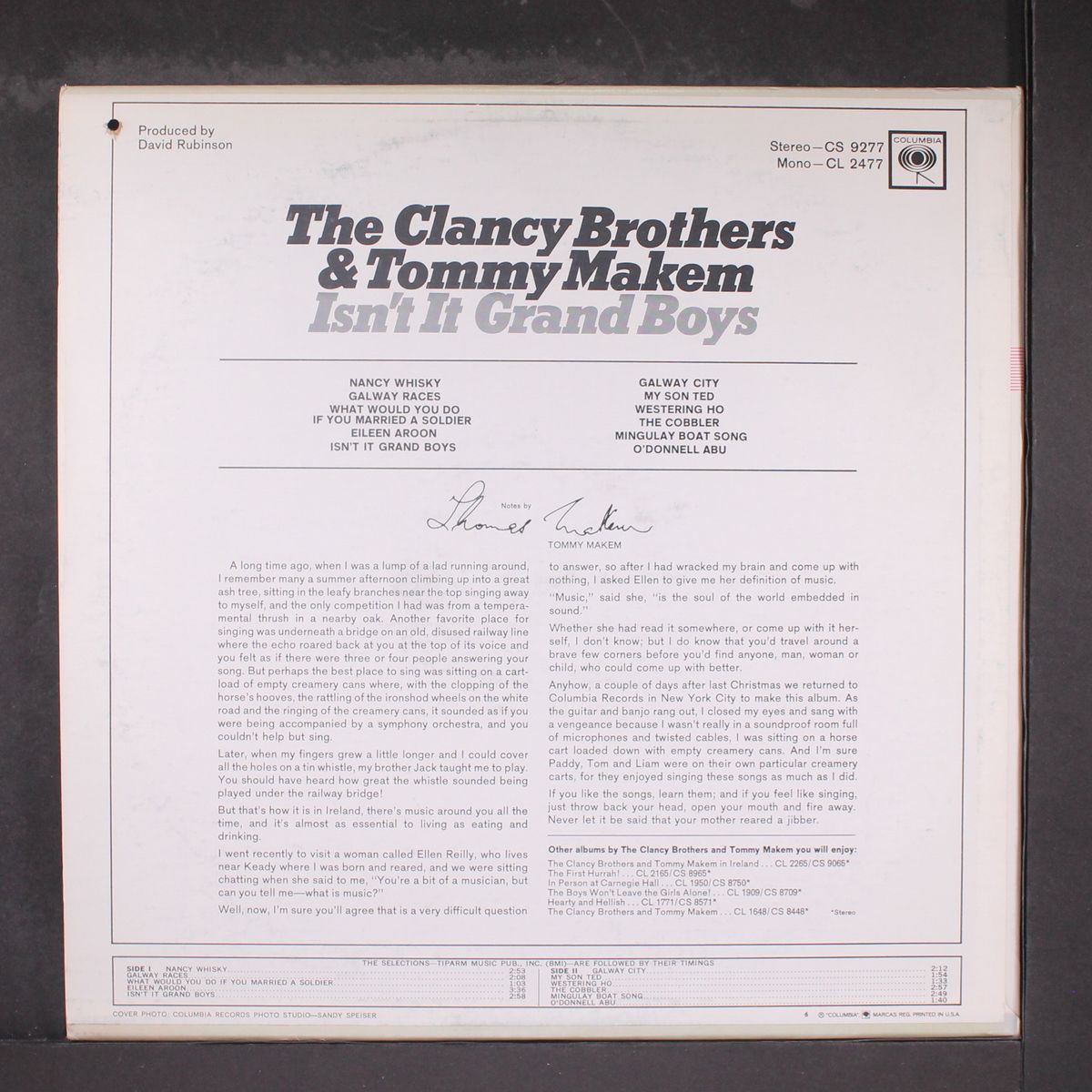 isn't it grand boys by CLANCY BROTHERS & TOMMY MAKEM