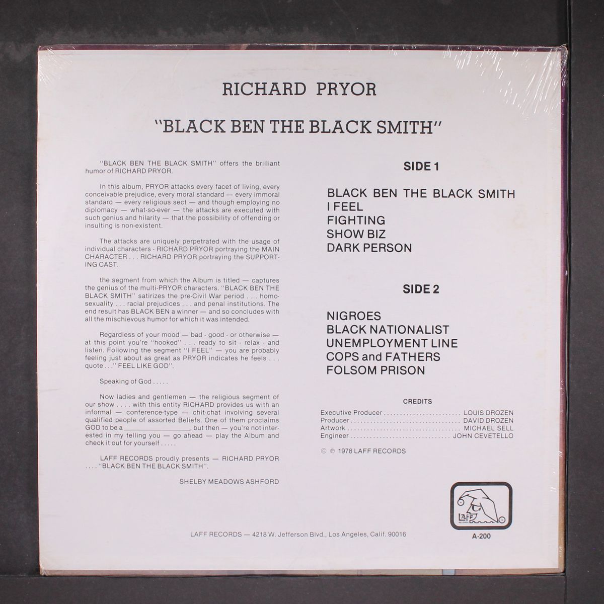 black ben, the blacksmith by RICHARD PRYOR