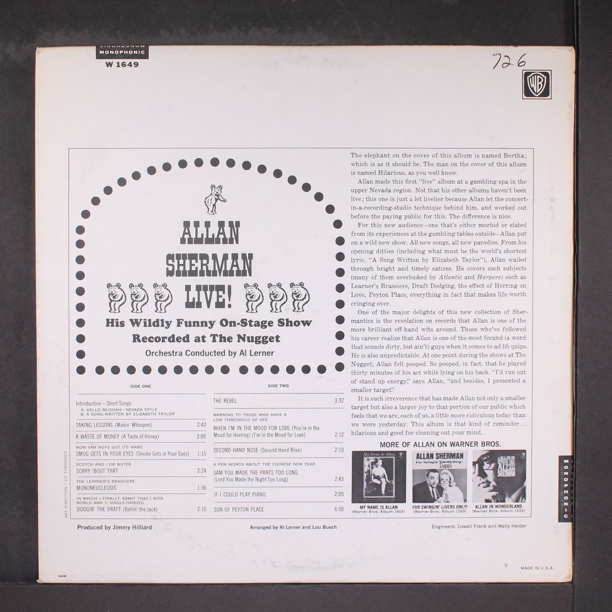 live! (hoping you are the same) by ALLAN SHERMAN