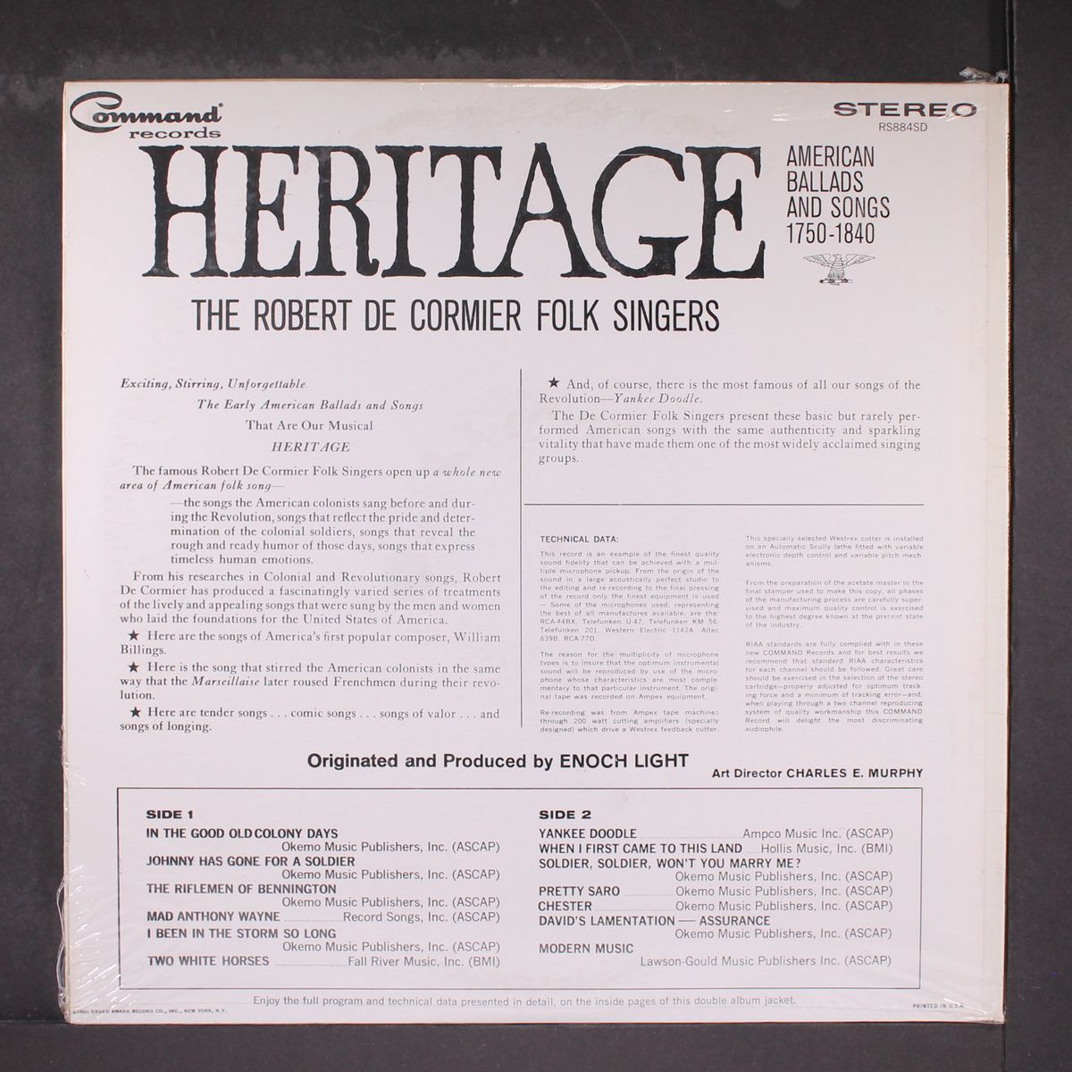 heritage by ROBERT DE CORMIER FOLK SINGERS