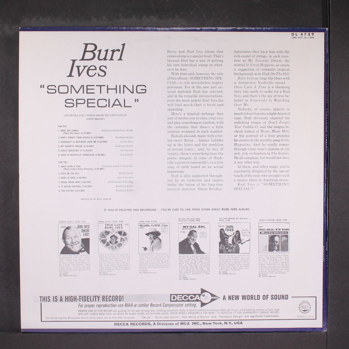 something special by BURL IVES