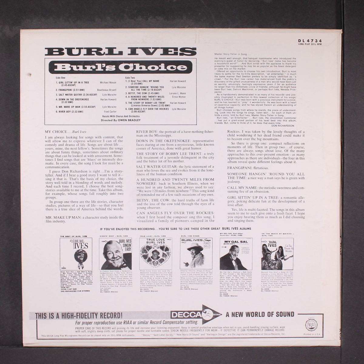 burl's choice by BURL IVES