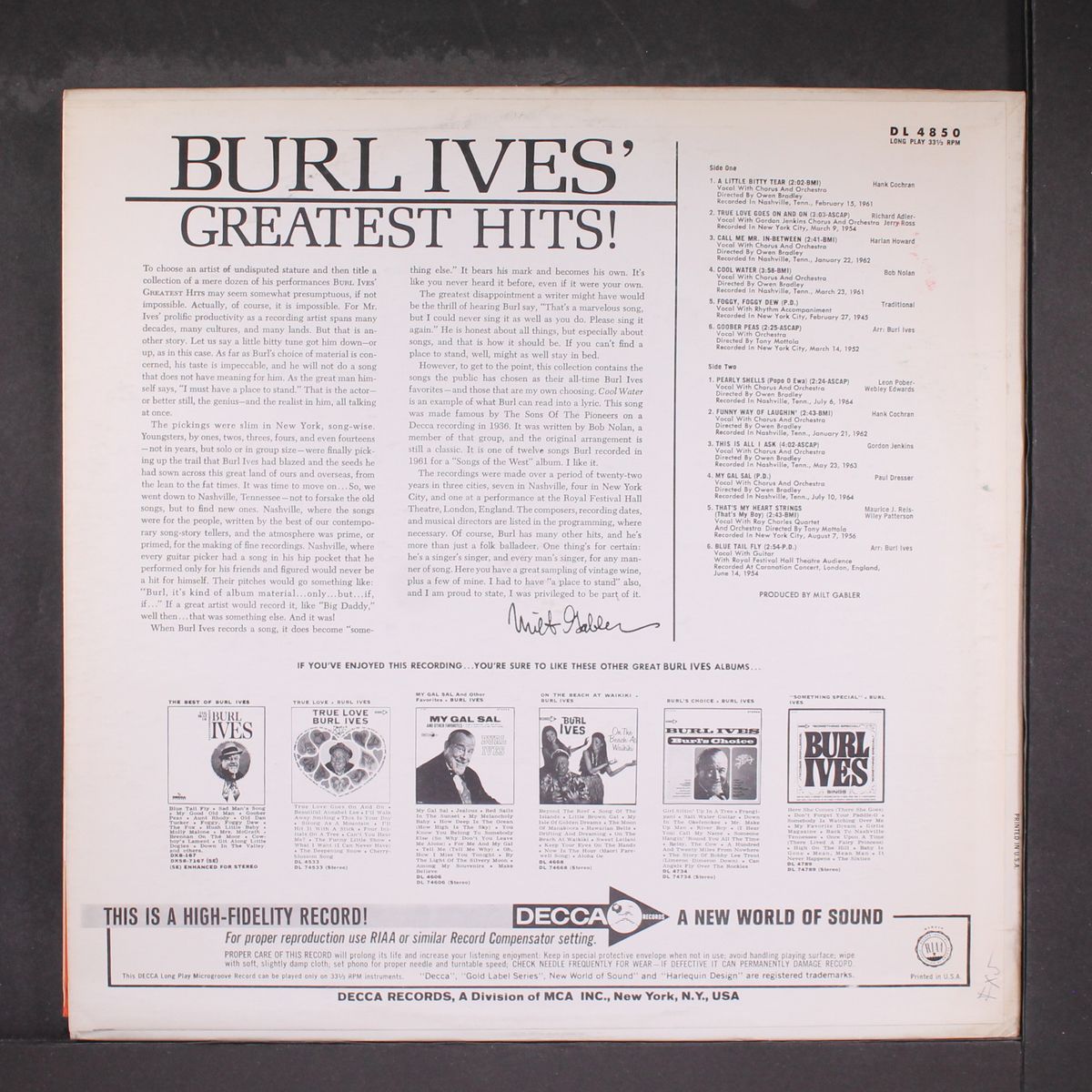 greatest hits! by BURL IVES