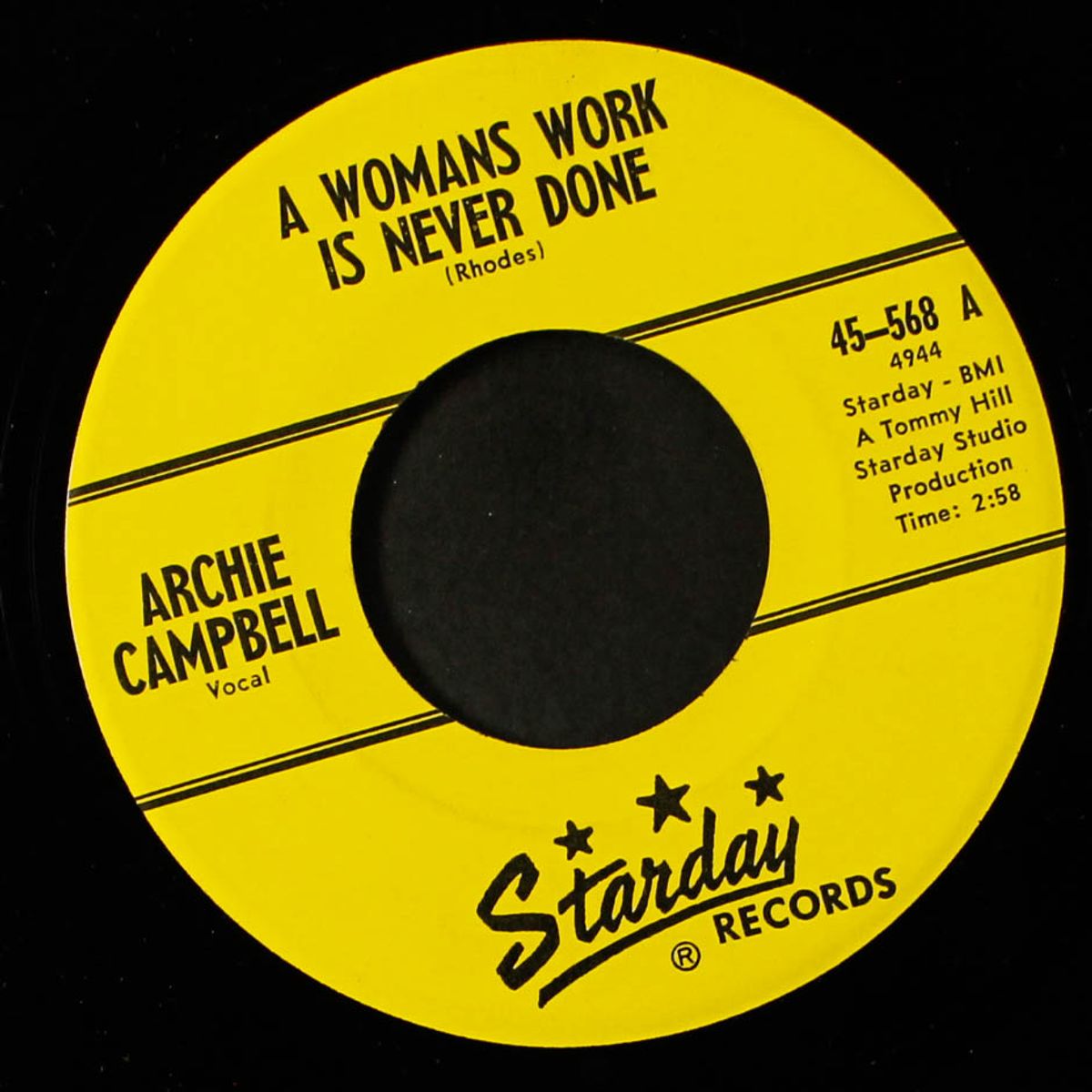 a woman's work is never done / settin' my tears to music by ARCHIE CAMPBELL