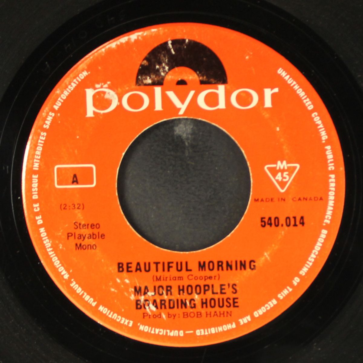 beautiful morning / love back by MAJOR HOOPLE'S BOARDING HOUSE