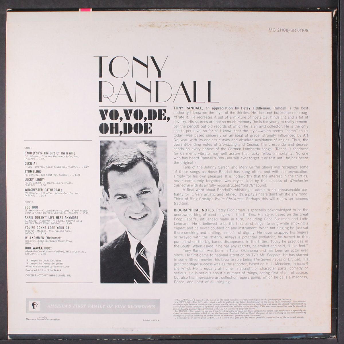 vo, vo, de, oh, doe by TONY RANDALL