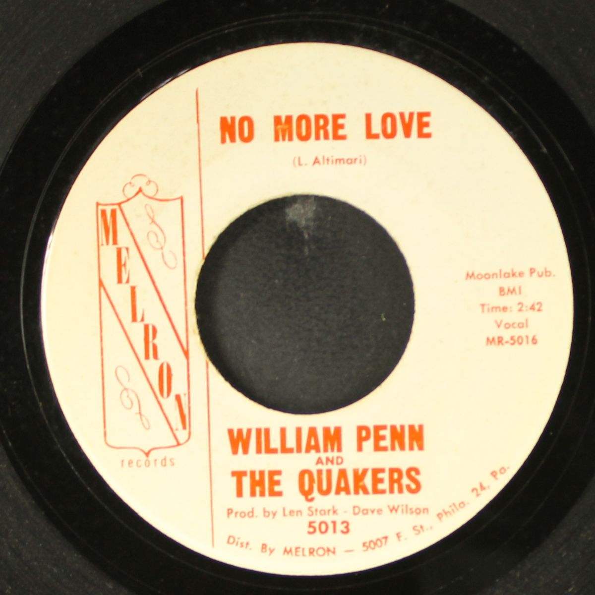 california sun / no more love by WILLIAM PENN & QUAKERS