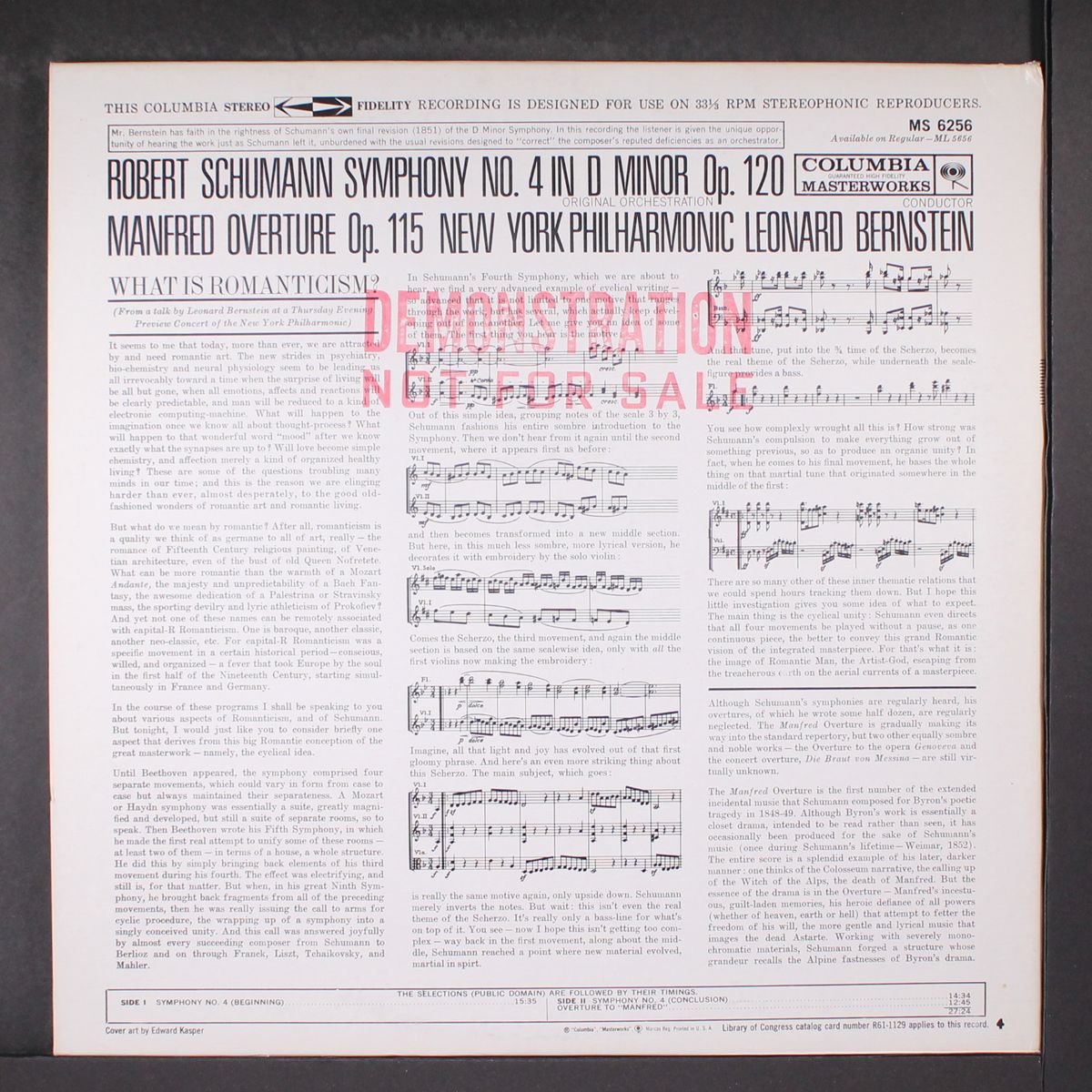schumann: symphony no. 4 by LEONARD BERNSTEIN
