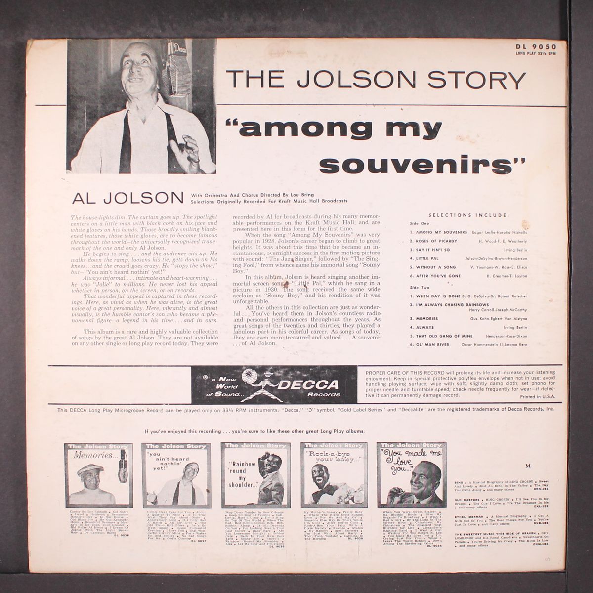 among my souvenirs by AL JOLSON
