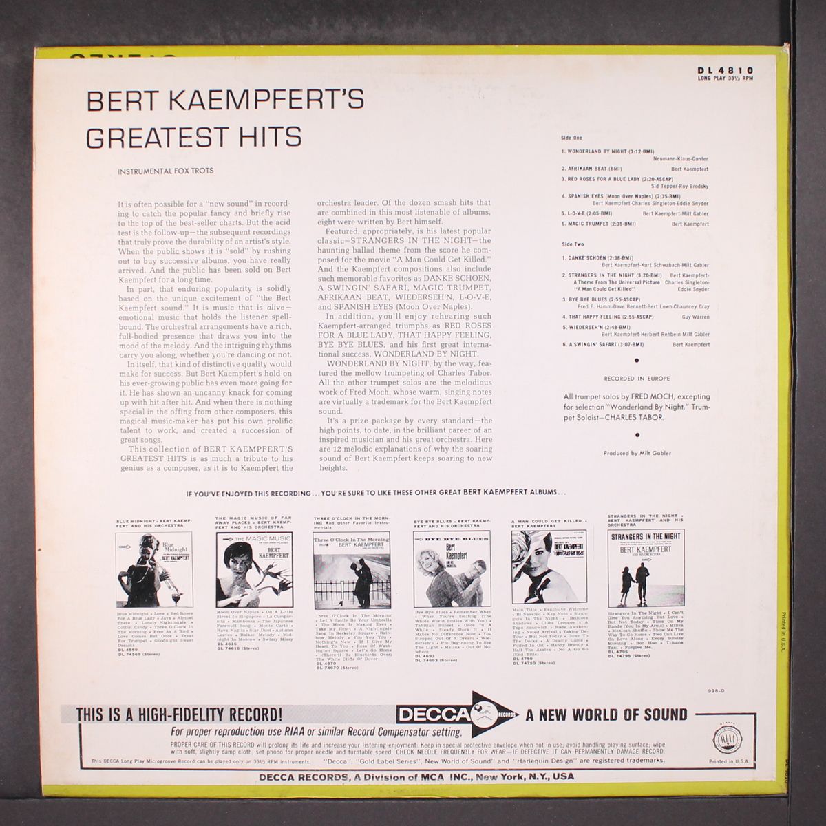 greatest hits by BERT KAEMPFERT