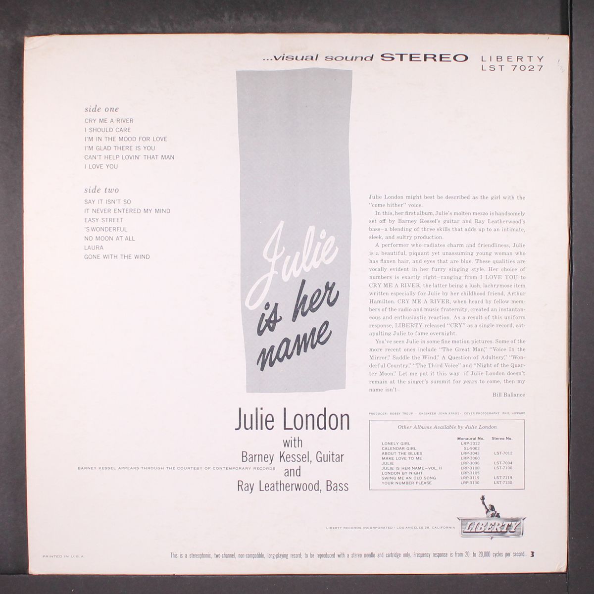 julie is her name by JULIE LONDON