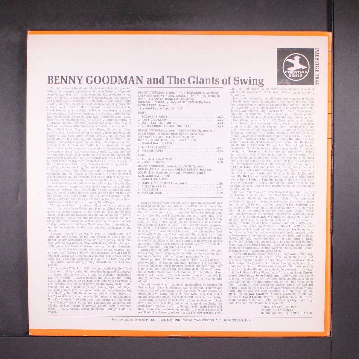 1933-1935 w/ giants of swing by BENNY GOODMAN