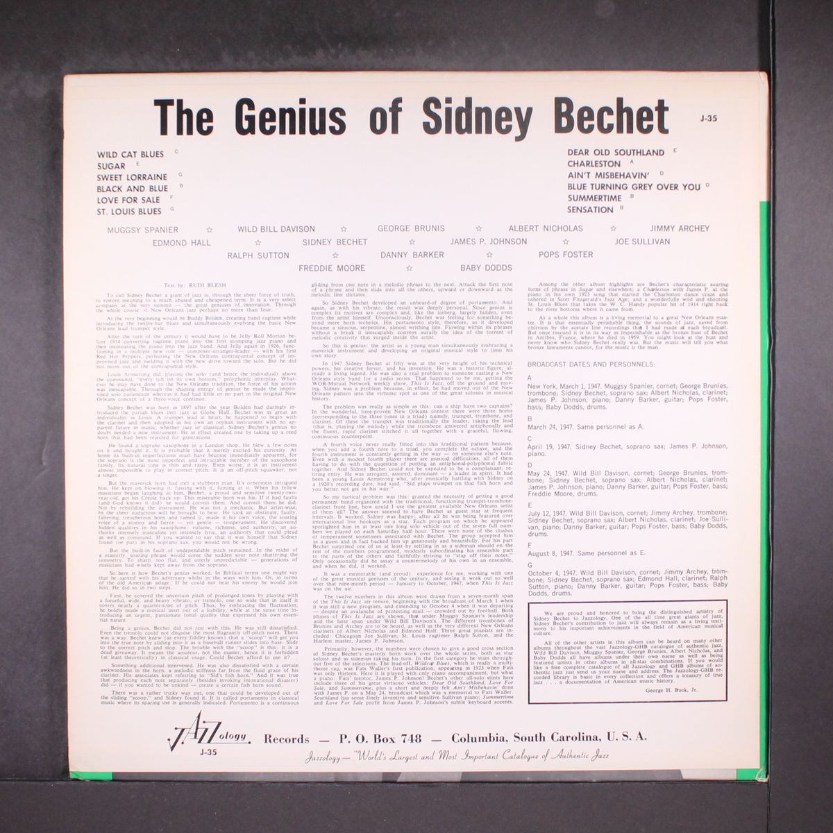 the genius of sidney bechet by SIDNEY BECHET