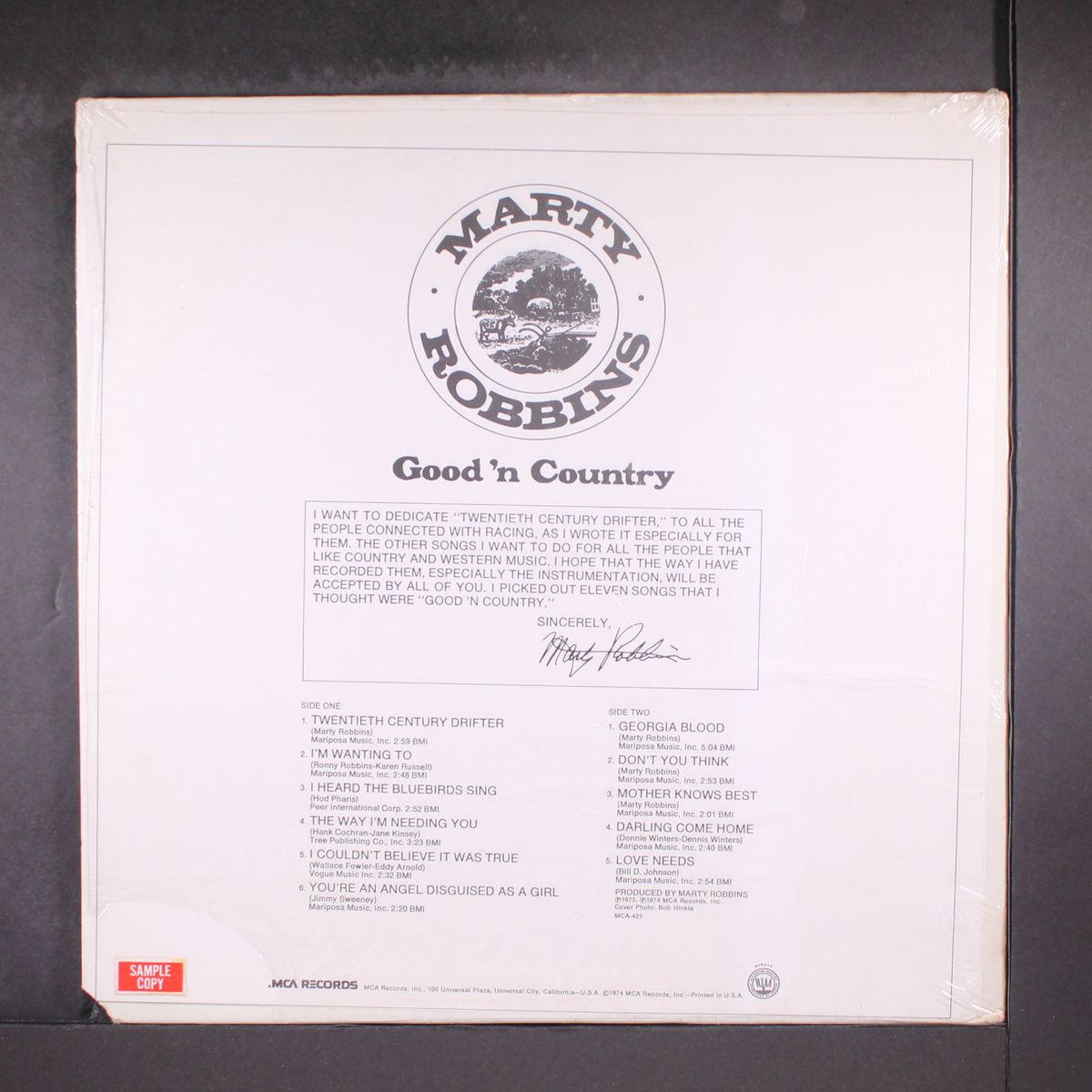 good 'n country by MARTY ROBBINS