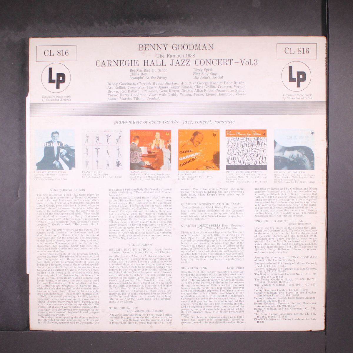 carnegie hall jazz concert, vol. 3 by BENNY GOODMAN