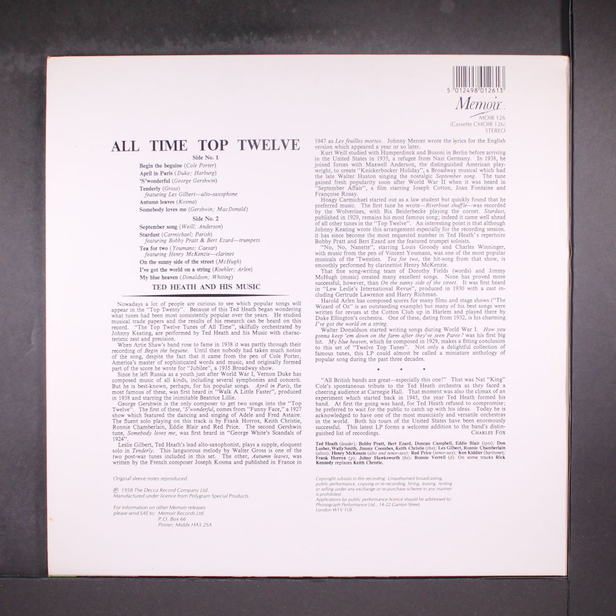 all time top twelve by TED HEATH