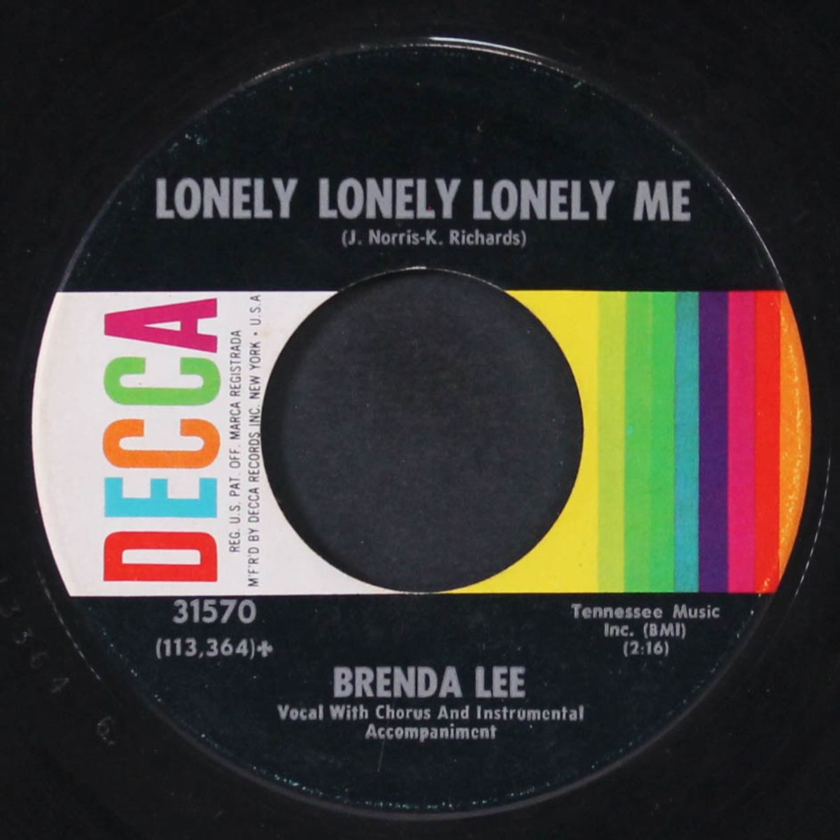 as usual / lonely lonely lonely me by BRENDA LEE