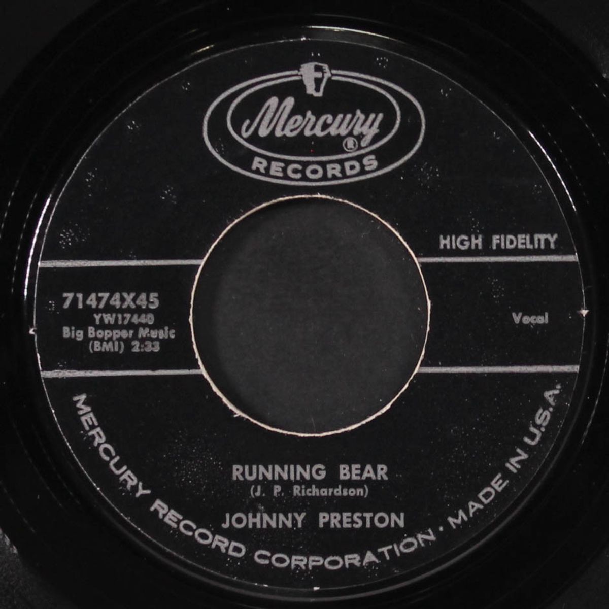 running bear / my heart knows by JOHNNY PRESTON