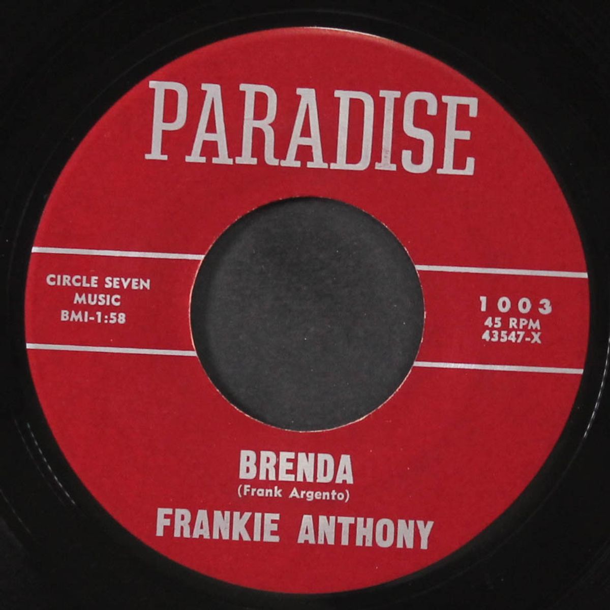 brenda / goin' to the river by FRANKIE ANTHONY