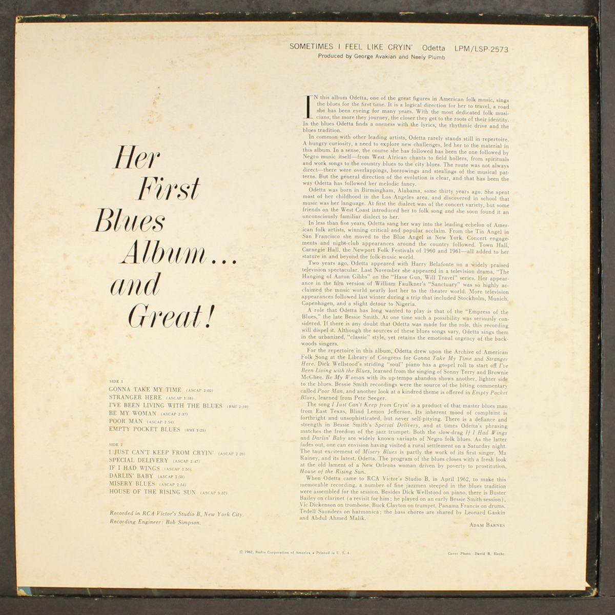 sometimes i feel like cryin' by ODETTA