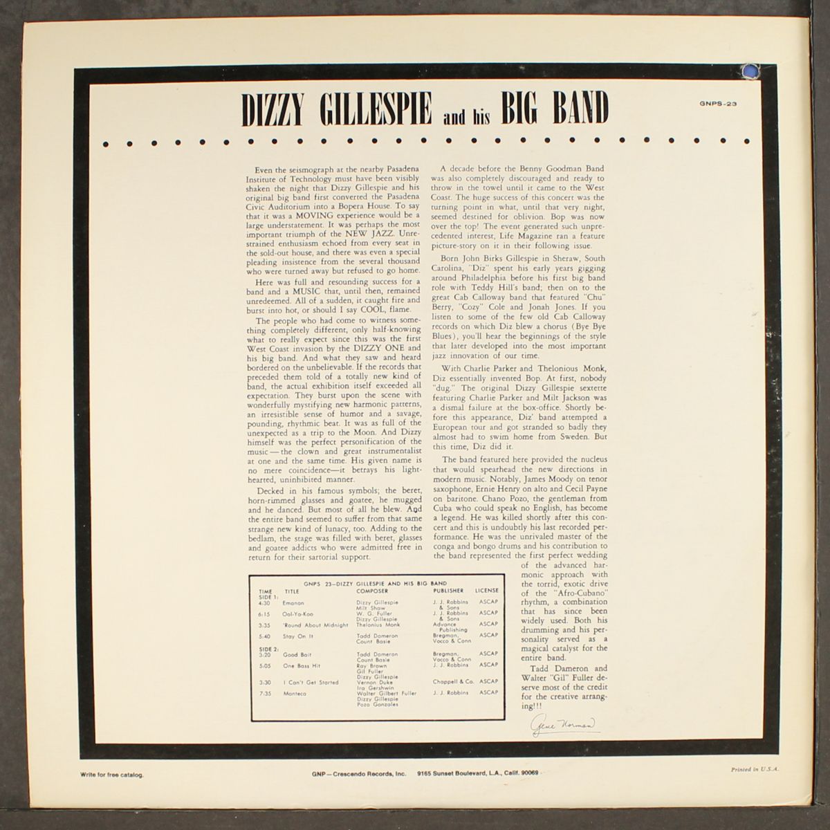 in concert by DIZZY GILLESPIE