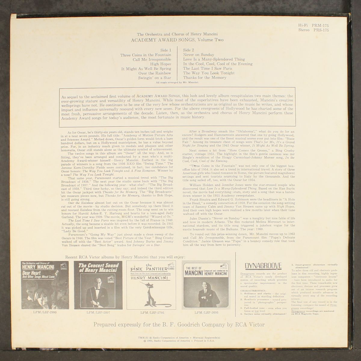 academy award songs, vol. 2 by HENRY MANCINI