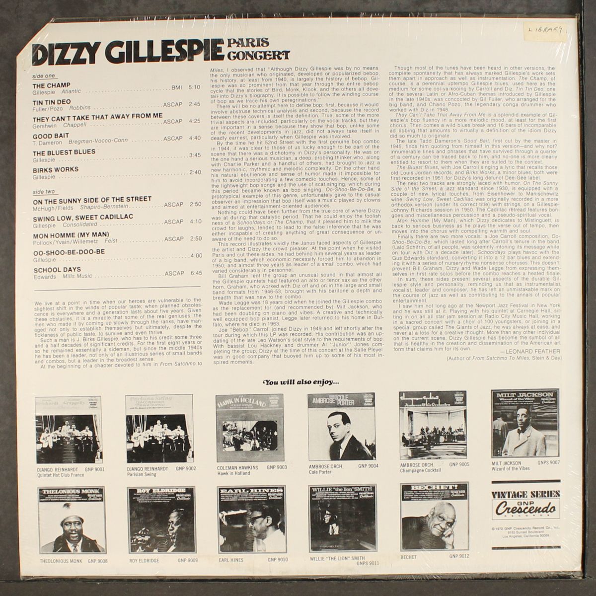 paris concert by DIZZY GILLESPIE
