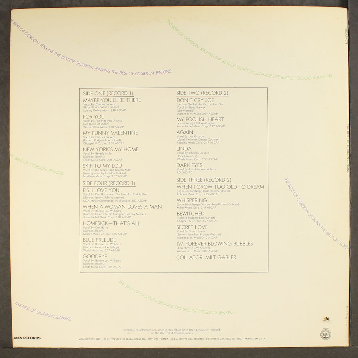 best of by GORDON JENKINS