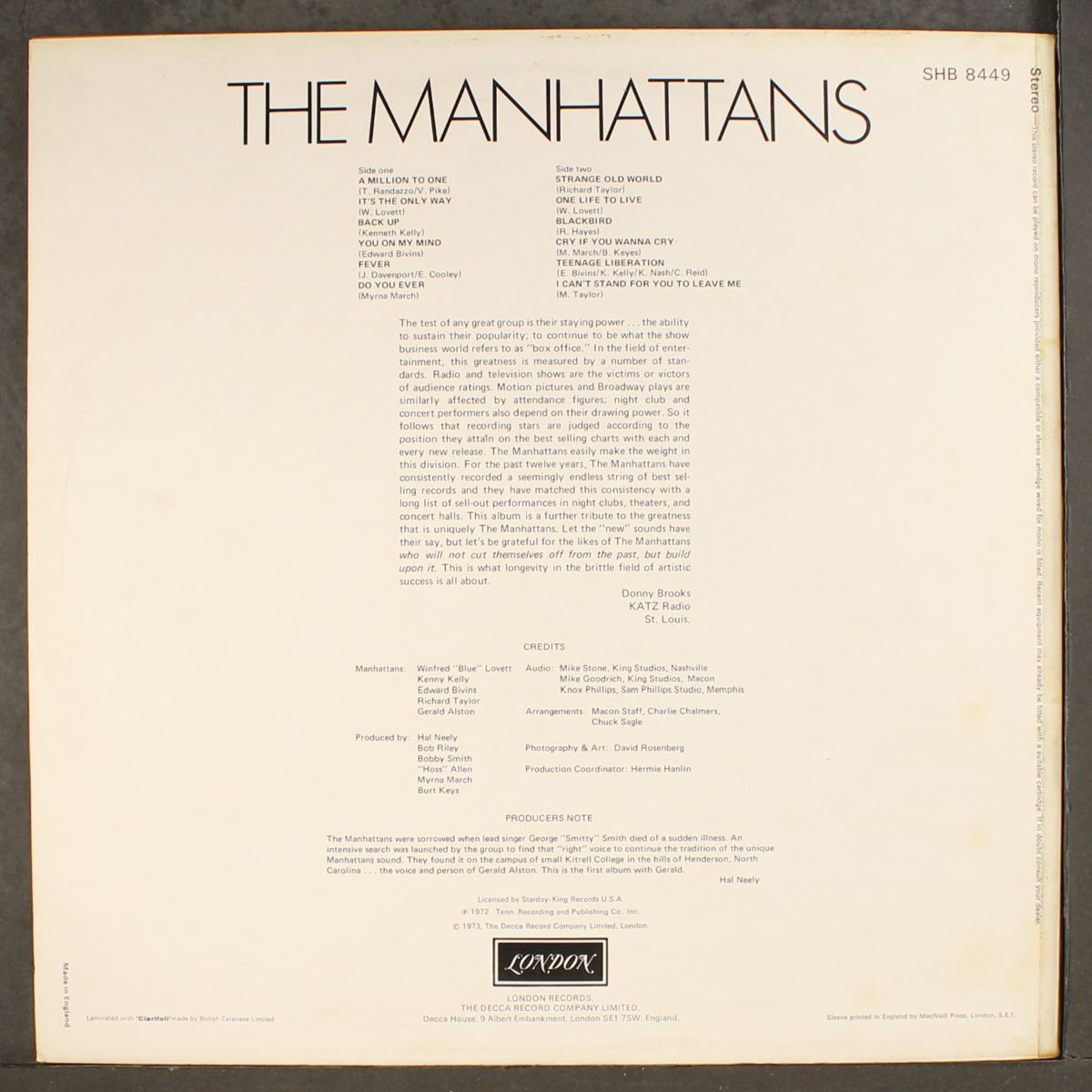 a million to one by MANHATTANS