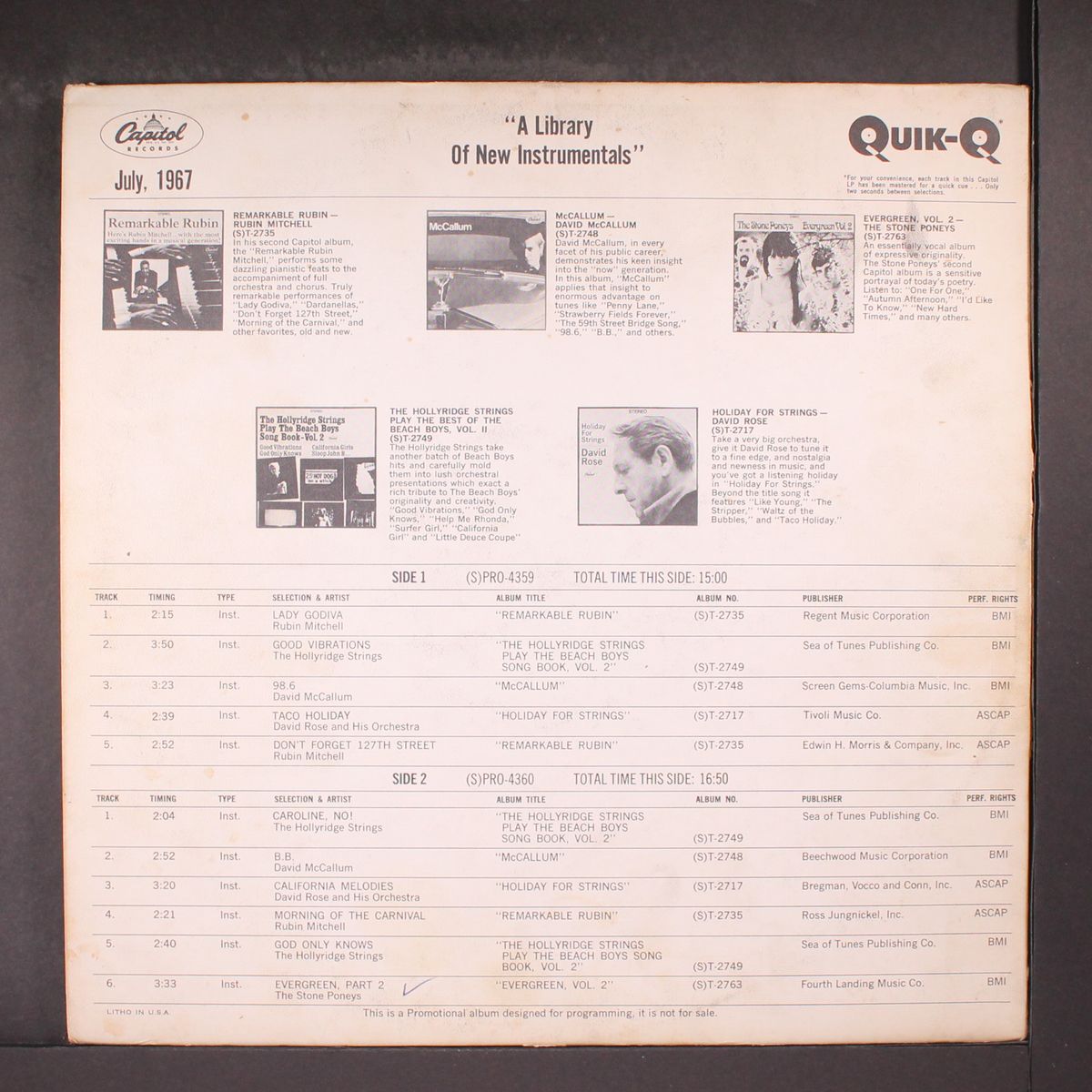 the capitol disc jockey album july 1967 by VARIOUS